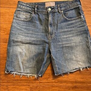 Everlane the curvy cheeky Blue Jean Shorts with raw hem - size 29